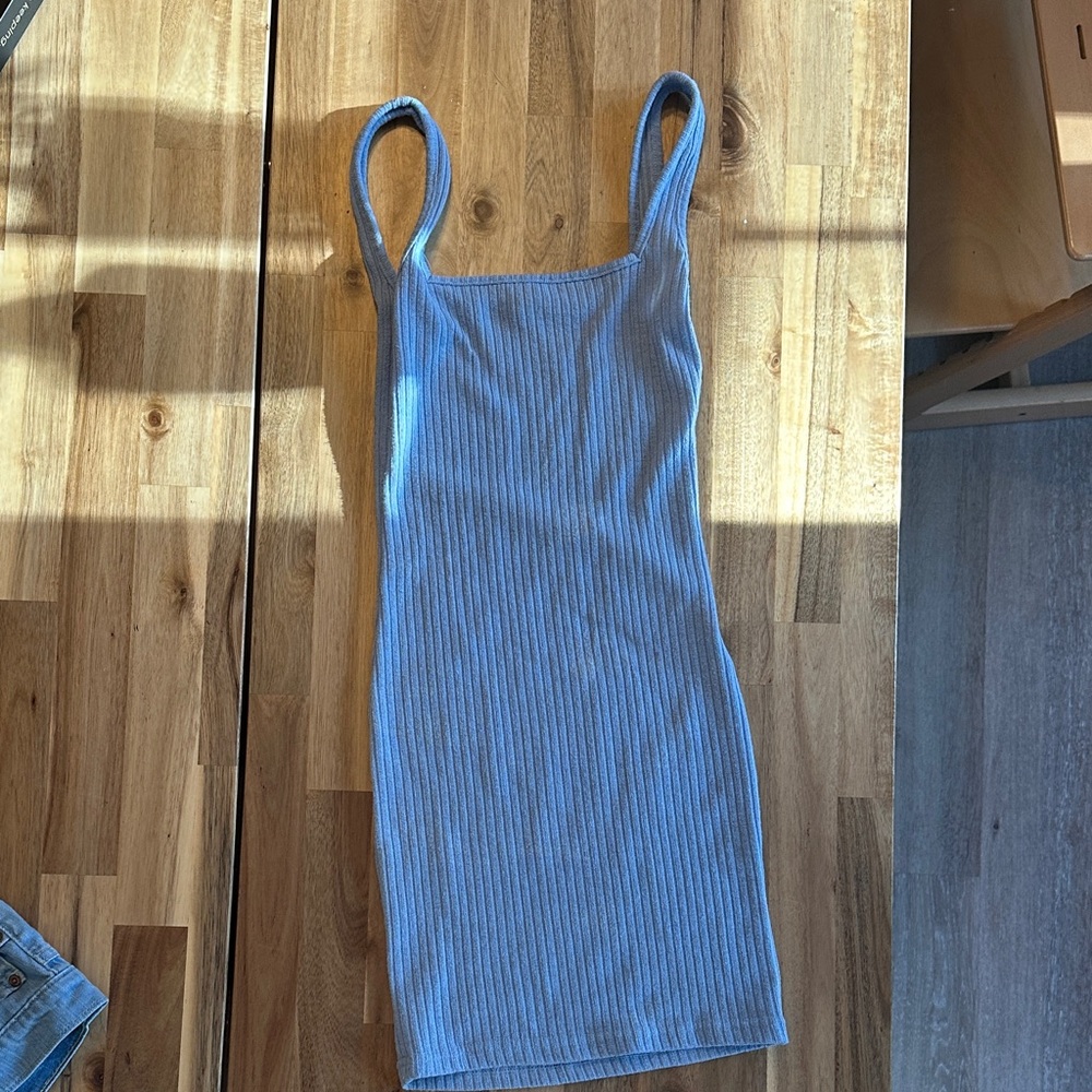SHEIN Light Gray Ribbed Knit Top